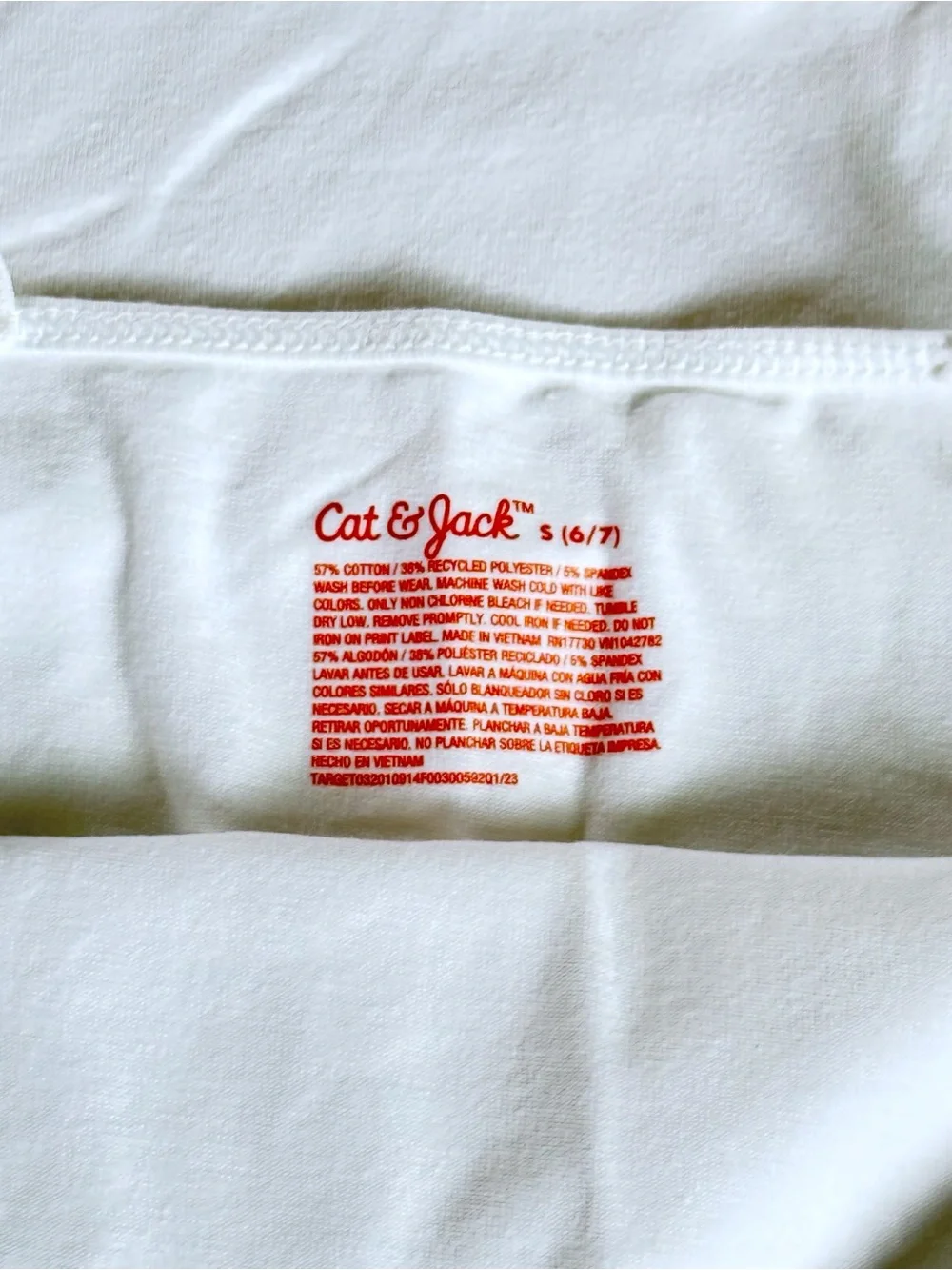 Cat & Jack Girls Small (6/7) Cami Tank Top Undershirt Layering Cotton White NWOT